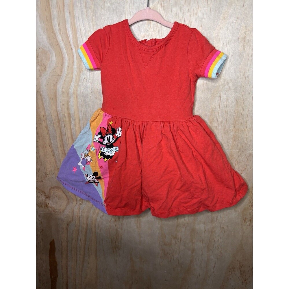 Disney Mickey Minnie Daisy Duck Red Rainbow Tulle Skirt Dress Toddler Girls 3T